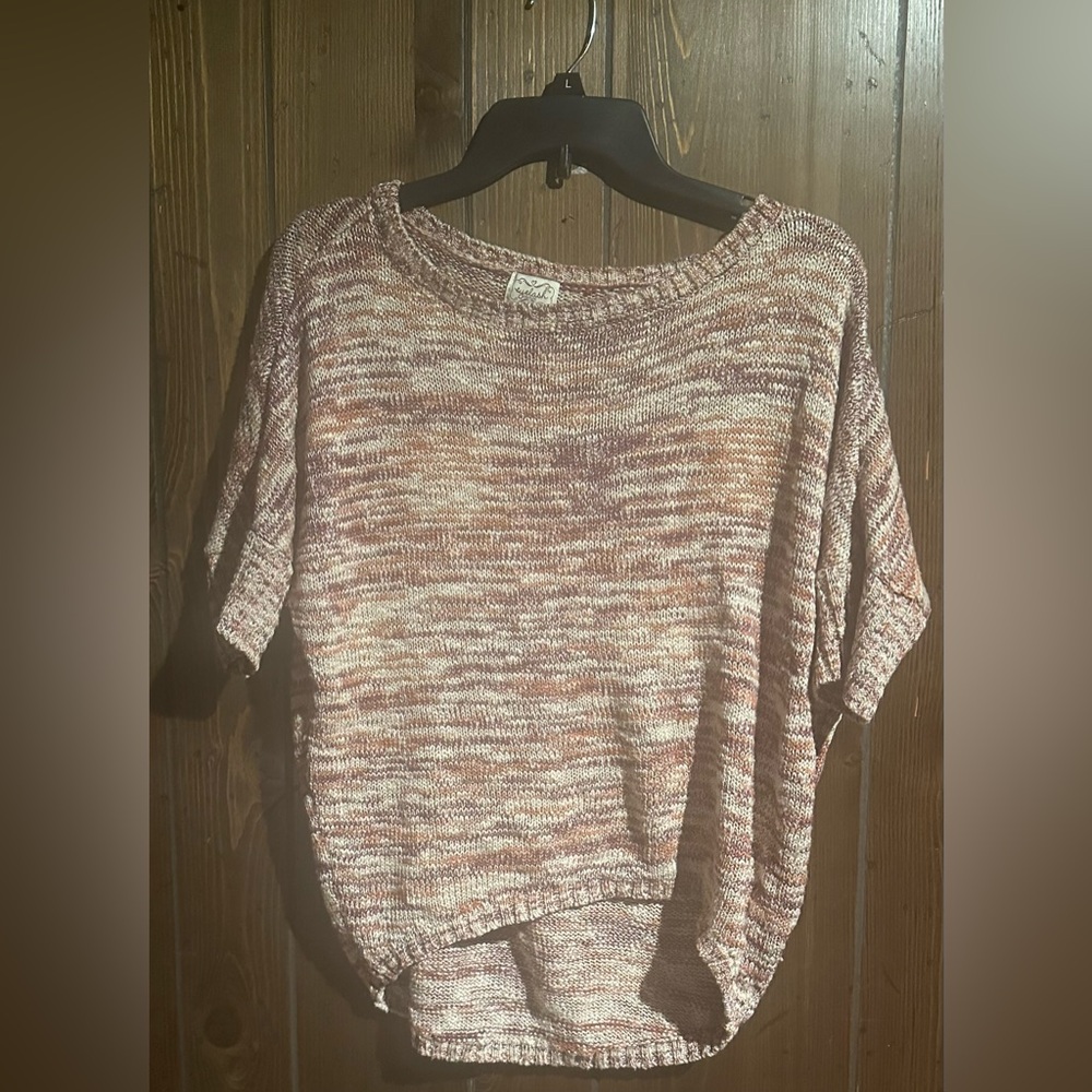 Eyelash Couture boatneck high/low sweater